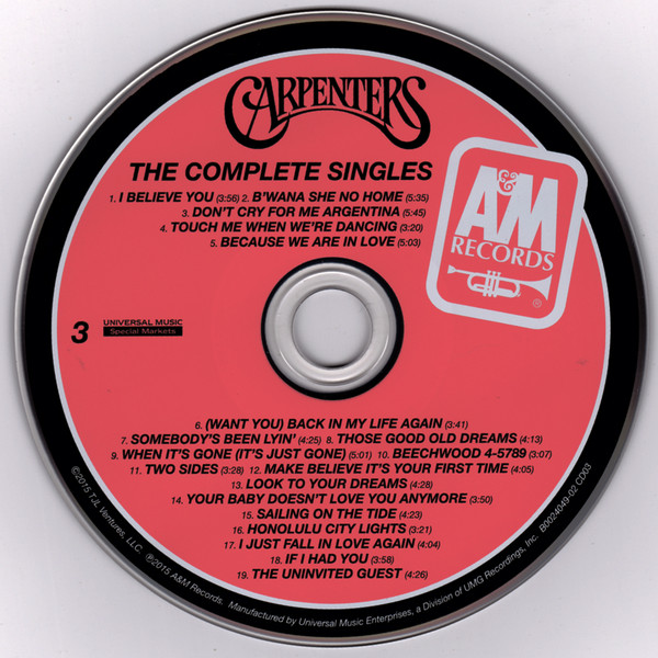The Carpenters  The Complete Singles : CD3